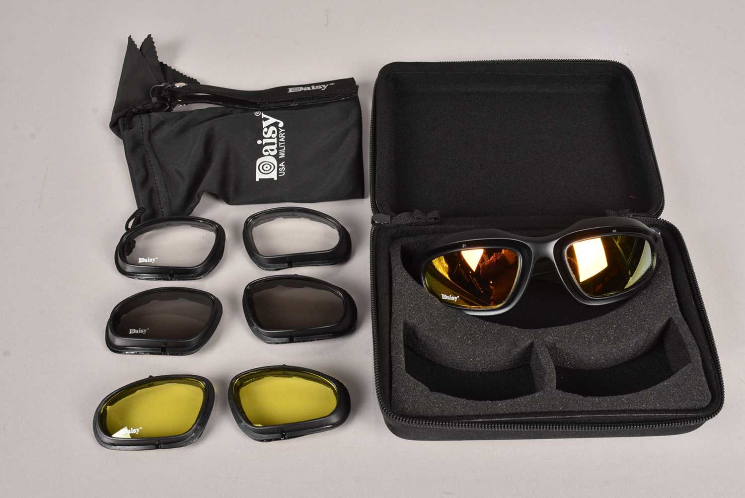 Lot 942 - Two Daisy USA Military Shooting Glasses sets