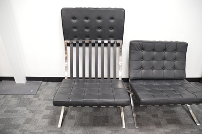 Lot 7 - After Ludwig Mies Van De Rohe a pair of Barcelona style chairs