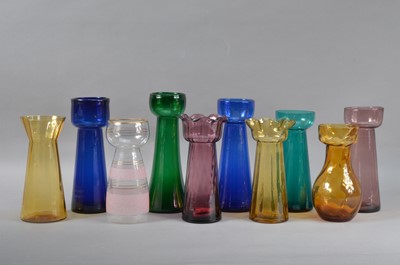 Lot 51 - A collection of coloured glass vases