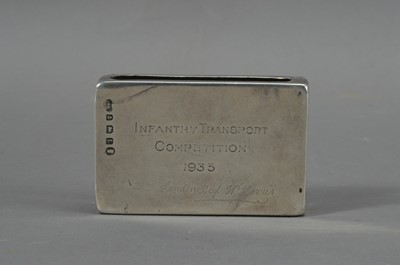 Lot 72 - A George V silver commemorative military matchbox case