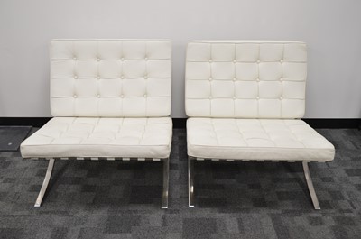 Lot 8 - After Ludwig Mies Van De Rohe a pair of Barcelona style chairs