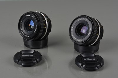 Lot 182 - Two Nikon Series E 28mm f/2.8 Ai-S Lenses