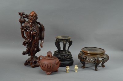 Lot 93 - A large Chinese carved hardwood figure