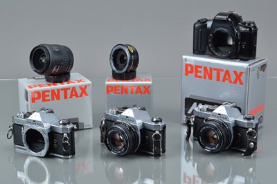 Lot 313 - Four Pentax SLR Cameras