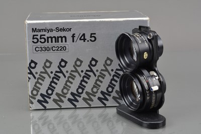 Lot 356 - A Mamiya-Sekor S 55mm f/2.8 Blue Dot TLR Lens
