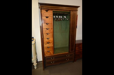 Lot 1 - An Edwardian chestnut and inlaid gentleman's compactum by Shapland & Petter of Barnstable