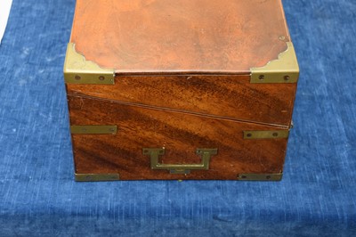Lot 22 - A Victorian mahogany campaign style writing slope box
