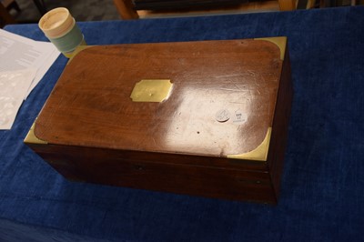 Lot 23 - A Victorian mahogany campaign style writing slope box