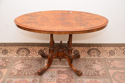 Lot 53 - A Victorian walnut veneered and inlaid occasional table