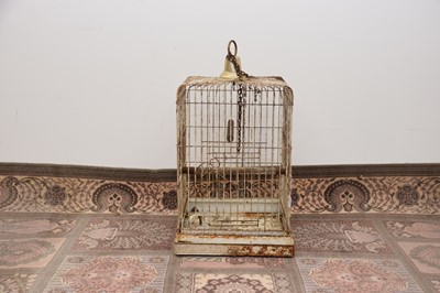 Lot 69 - An Edwardian white painted steel bird cage