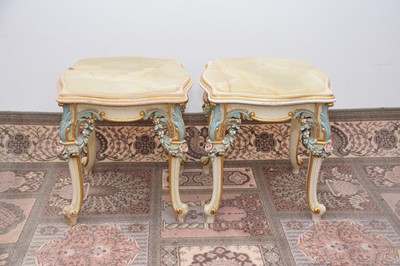 Lot 77 - A pair of modern Spanish white painted occasional tables