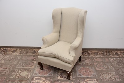 Lot 89 - A Victorian and later wing back armchair