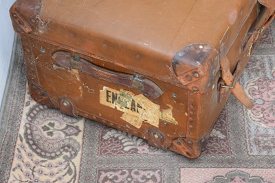Lot 97 - A vintage steamer travel trunk
