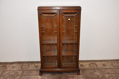 Lot 98 - A Utility period oak and glazed display cabinet
