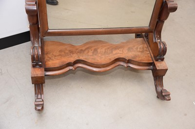 Lot 102 - A Victorian mahogany cheval mirror