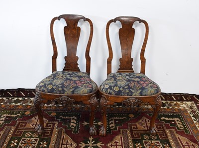 Lot 120 - A pair of Georgian walnut chairs