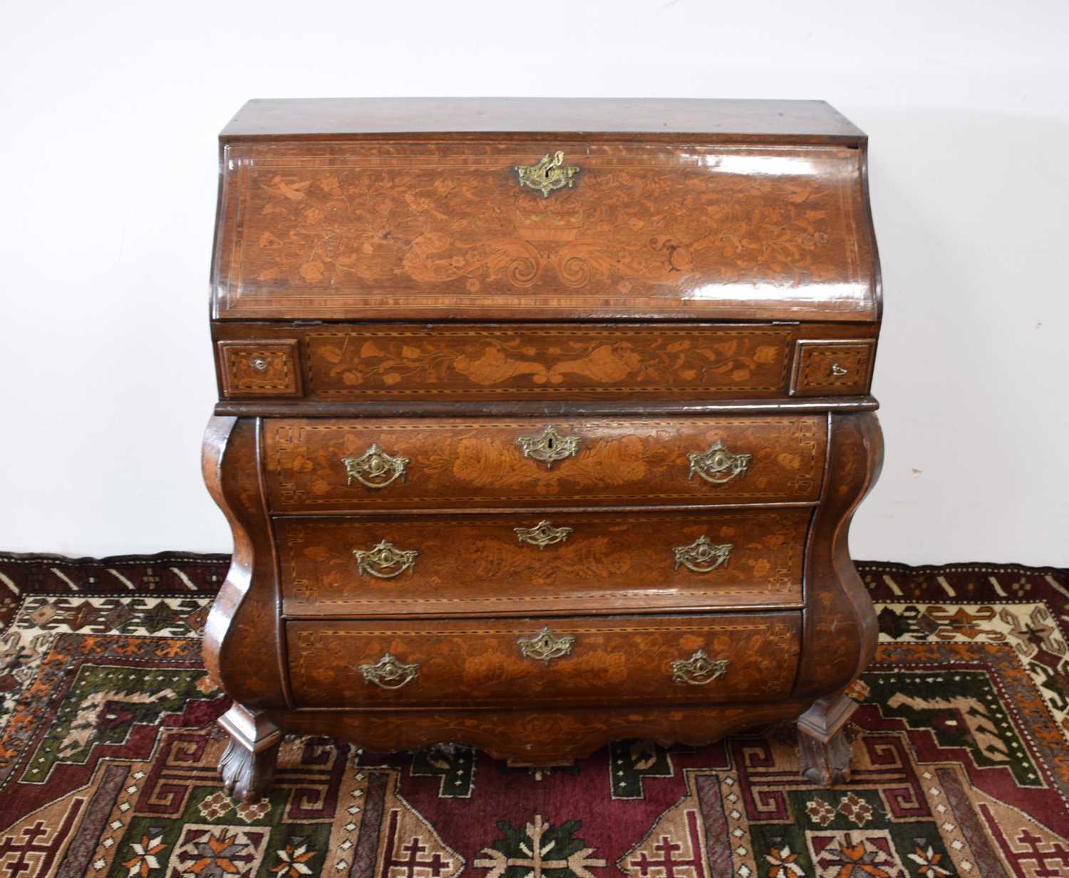 Lot 123 - A late 18th or early 19th century Dutch marquetry bureau