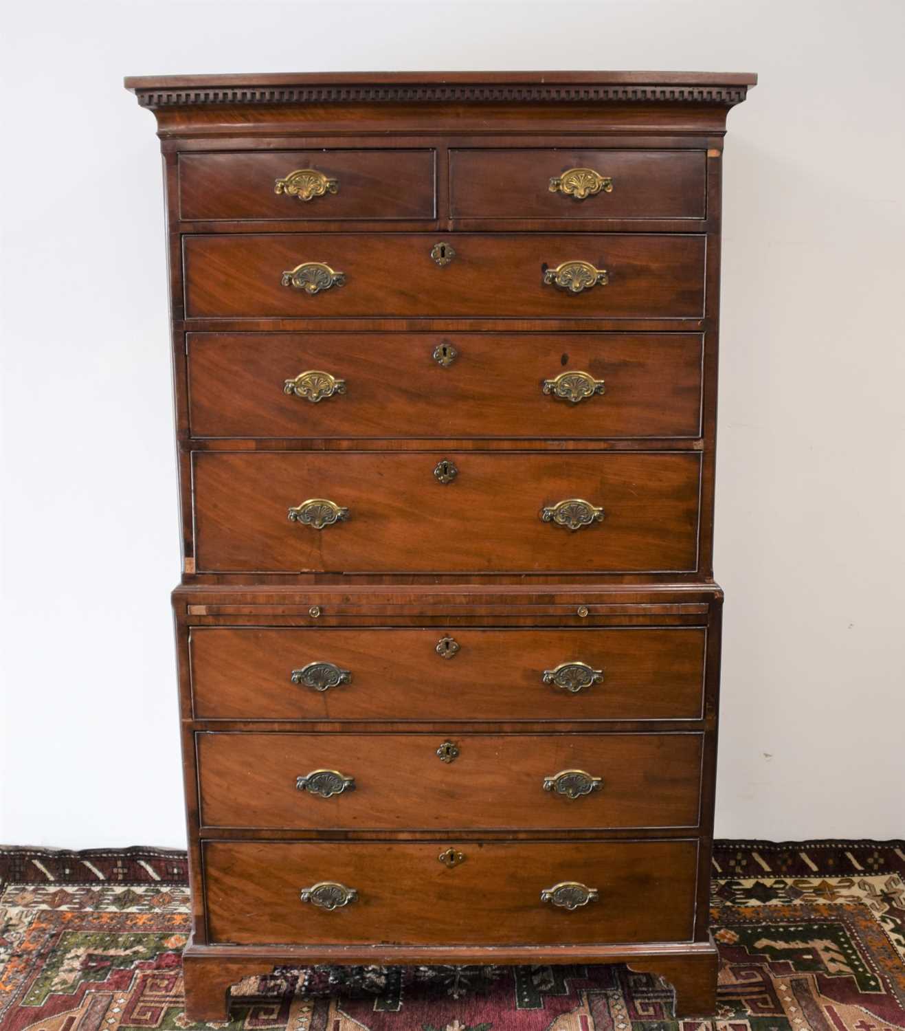 Lot 124 - A Victorian mahogany chest of chest