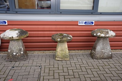 Lot 129 - Three antique staddle stones