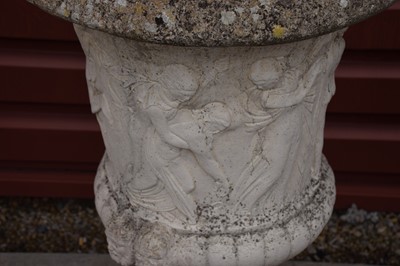 Lot 131 - A pair of second half 20th century concrete garden urns