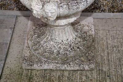 Lot 131 - A pair of second half 20th century concrete garden urns