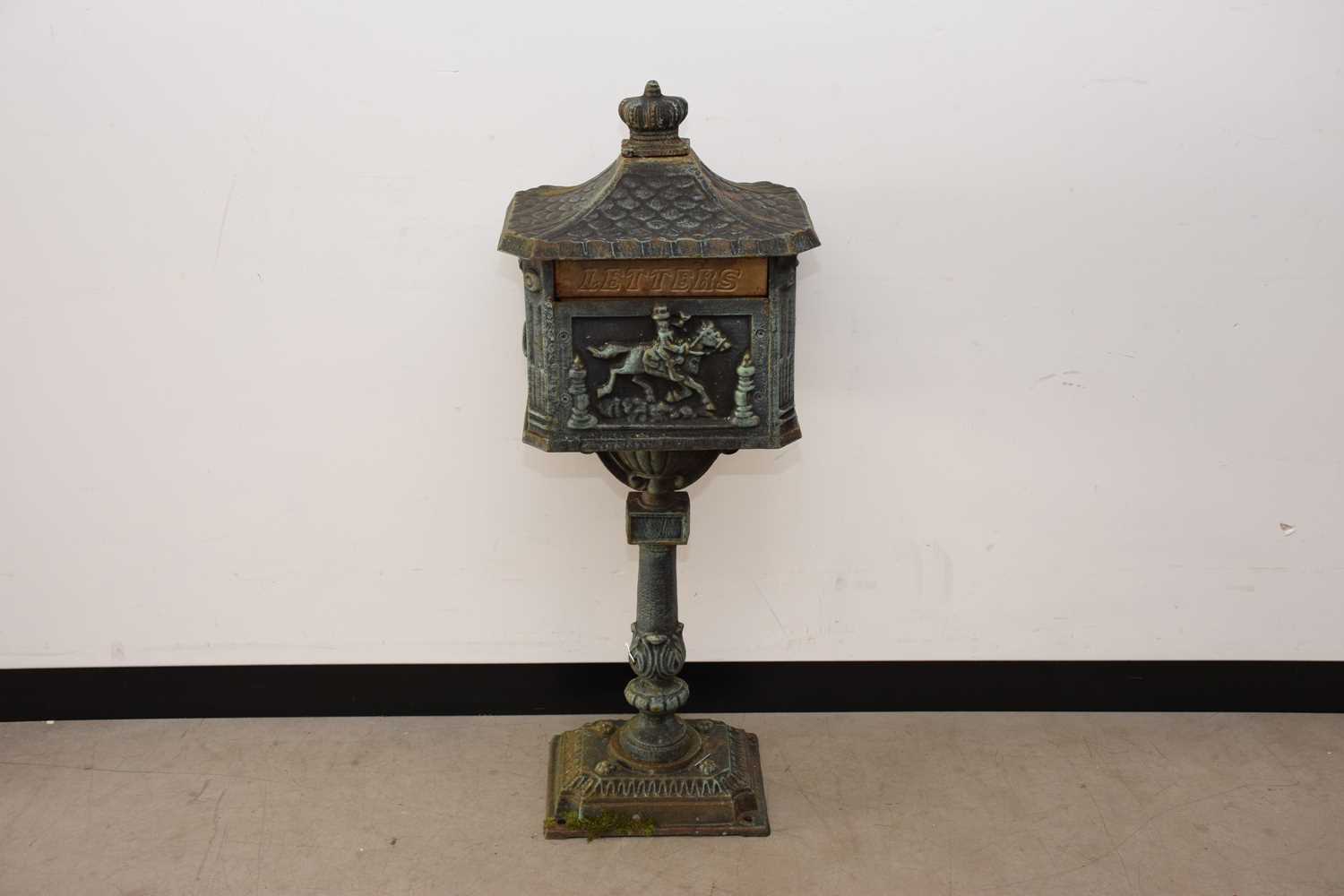 Lot 147 - A modern metal garden letter box