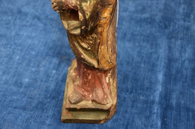 Lot 151 - A 19th century Italian carved wood and painted religious figure