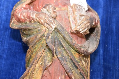 Lot 151 - A 19th century Italian carved wood and painted religious figure