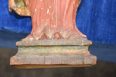 Lot 151 - A 19th century Italian carved wood and painted religious figure