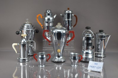 Lot 160 - An interesting group of Art Deco and later chrome coffee percolators and other items