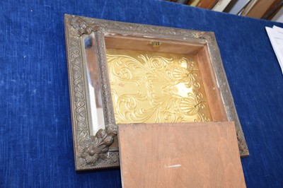 Lot 168 - A late 19th century Dutch pressed brass and mirrored wall cabinet