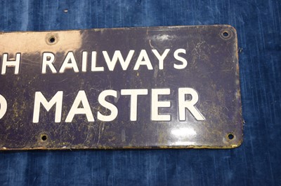 Lot 174 - A vintage British Railways Yard Master blue and white enamel tin sign