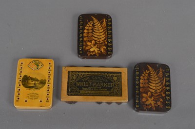 Lot 192 - Four Game Markers including Fern and Mauchline Ware