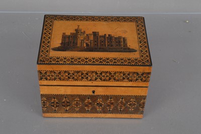 Lot 197 - A Tunbridge Ware box inlaid with a Castle Picture