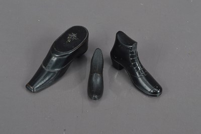 Lot 209 - A group of three 19th Century novelty shoe shaped items