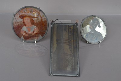 Lot 210 - Three small stained glass pictures