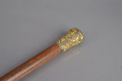 Lot 211 - A Victorian and later tip staff walking cane