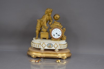 Lot 236 - A late 19th century French gilt mantle clock