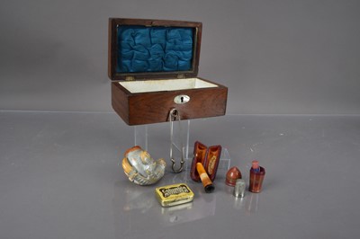 Lot 237 - An antique mahogany jewel or work box