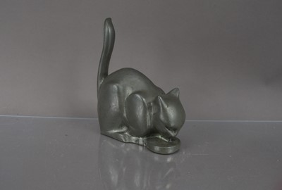 Lot 254 - Christiaan "Chris" van der Hoef (1875-1933) Art Deco modernist "Cat" sculpture circa 1930s