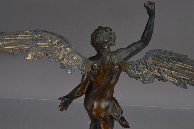 Lot 291 - An unusual antique bronzed sculpture of a neoclassical winged angel