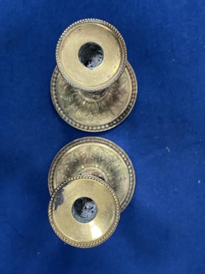 Lot 292 - A good pair of French Louis XVI style ormolu gilt bronze candlesticks