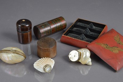 Lot 296 - A group of metal mounted shell boxes