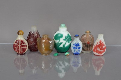 Lot 300 - Seven mid 20th century Chinese glass scent bottles