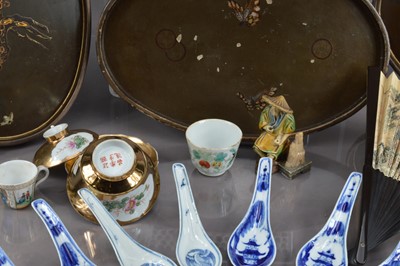 Lot 303 - A collection of various Oriental ceramics and lacquer objects