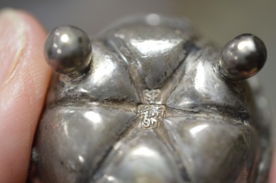 Lot 305 - Four Chinese Silver Salts and a Chinese silver bread fork