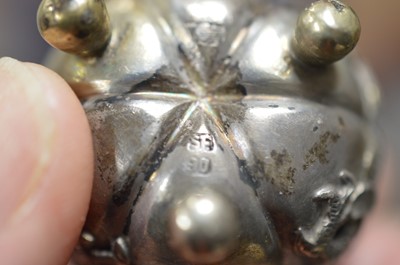 Lot 305 - Four Chinese Silver Salts and a Chinese silver bread fork