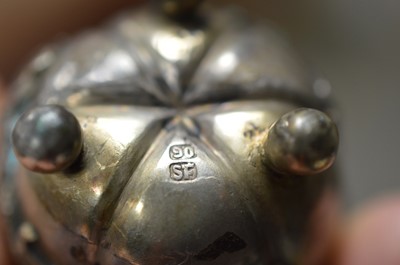 Lot 305 - Four Chinese Silver Salts and a Chinese silver bread fork