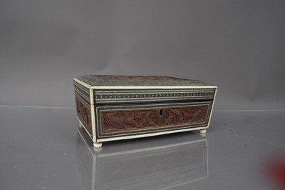 Lot 327 - A late 19th century Indian sandalwood and inlaid work box