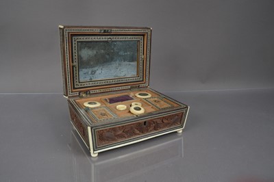 Lot 327 - A late 19th century Indian sandalwood and inlaid work box